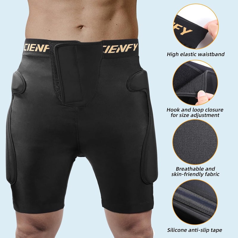 Cienfy 3D Hip Protective Padded Shorts EVA Tailbone Pad Impact Gear for Skiing Skating Snowboarding Skateboarding - Image 4